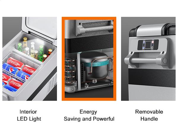 Product Introduction of EUHOMY 12 Volt Car Refrigerator, 48 Quart(45L) Car Fridge Electric Cooler APP Control,12V Refrigerator -4℉~68℉ with 12/24V DC & 110-240V AC, Portable Refrigerator for Camping, Travel, RV, Truck, Home 5