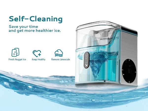 Product Introduction of EUHOMY LSE：Nugget Ice Makers Countertop, Pebble Ice Maker Machine with 35lbs/24H Soft Ice, Self-Cleaning Sonic Ice Maker with Ice Scoop&Basket,  Utensils, Pellet Ice Maker for Home/Kitchen/Office 5