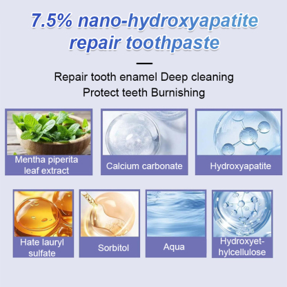 🦷7.5% High Concentration of Nano-Hydroxyapatite ⚡ Medical-Grade Enamel Repair💡 Intelligent Targeted Repair🎯 Cavity Eraser