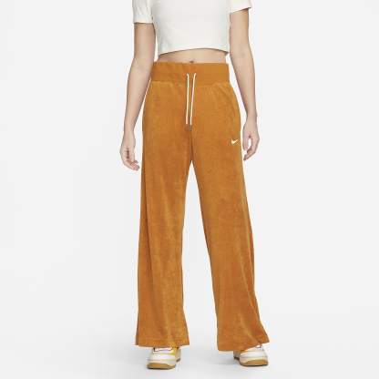 Sportswear - Women's High-Waisted Wide-Leg Terry Pants