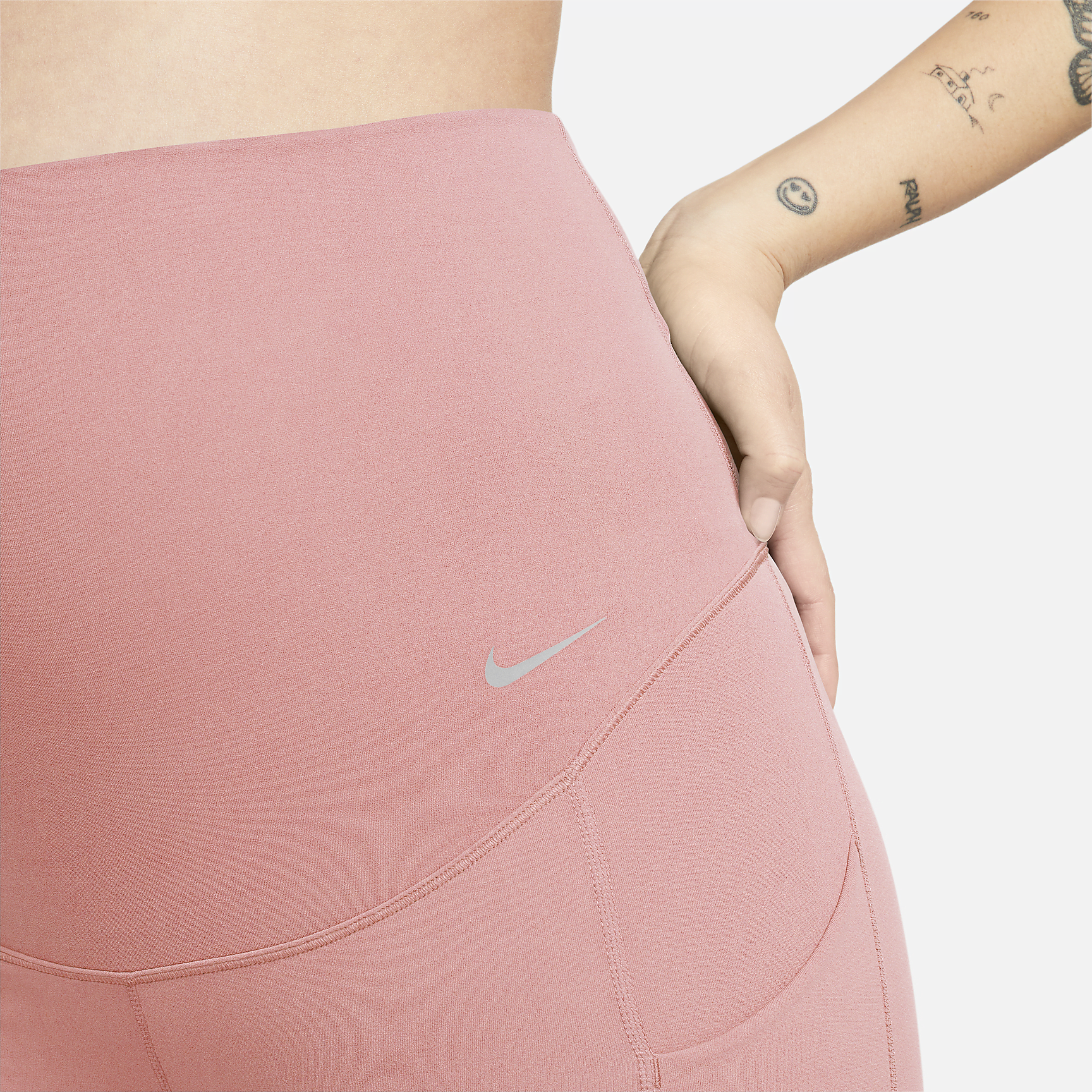Zenvy (M) - Women's Gentle-Support High-Waisted 7/8 Leggings with Pockets (Maternity)