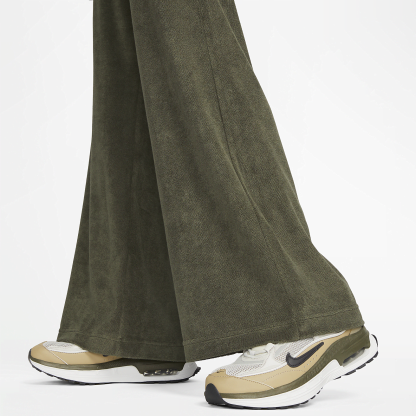 Sportswear - Women's High-Waisted Wide-Leg Terry Pants