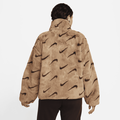 Sportswear Plush - Women's Printed Faux Fur Jacket