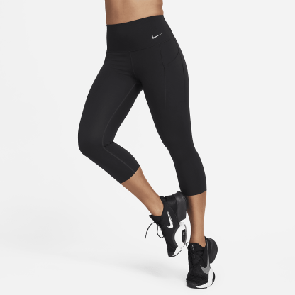 Universa - Women's Medium-Support High-Waisted Cropped Leggings with Pockets