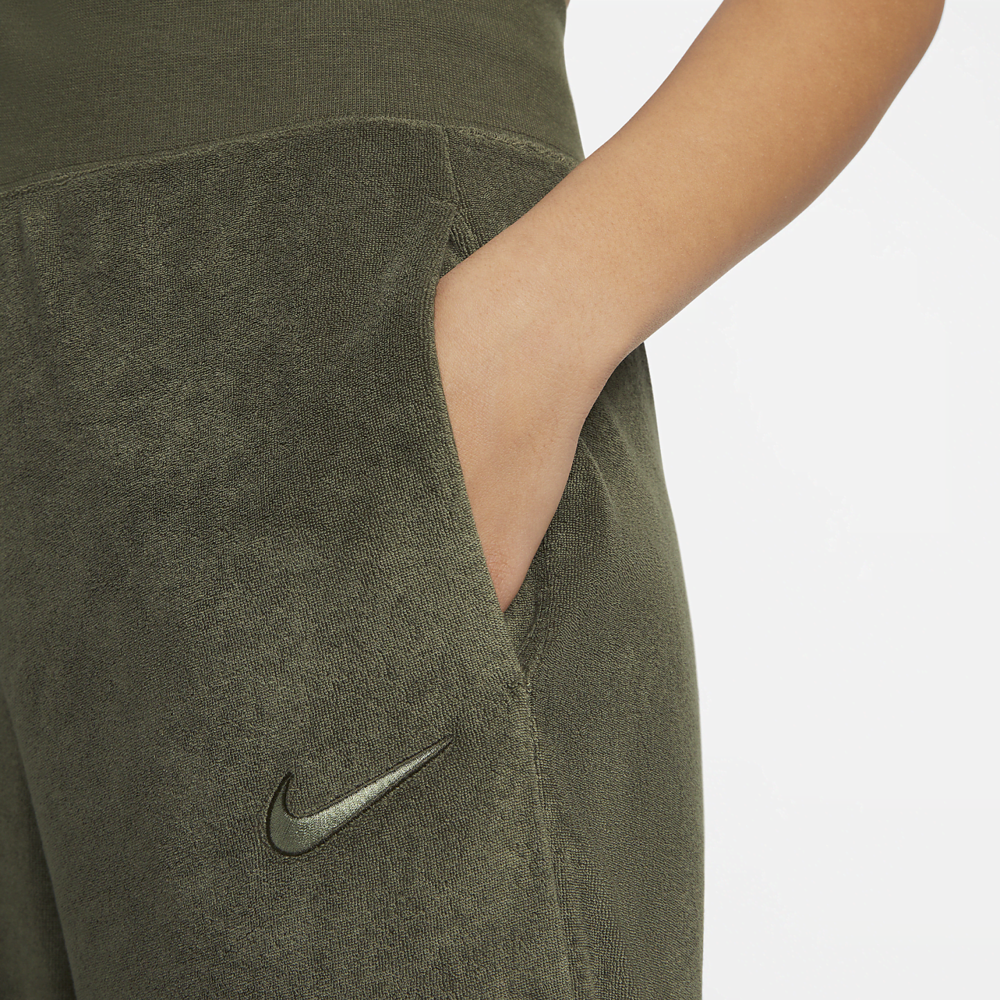 Sportswear - Women's High-Waisted Wide-Leg Terry Pants