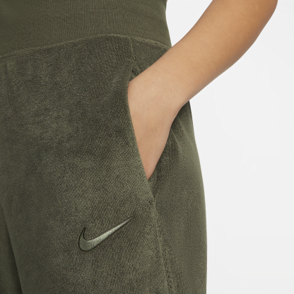 Sportswear - Women's High-Waisted Wide-Leg Terry Pants