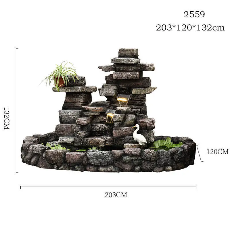 Clearance sale 6-level outdoor waterfall fountain with 30 LED lights.