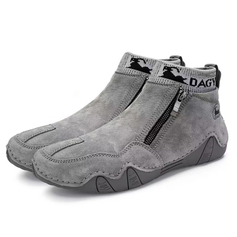 ???? Hot Sale! Limited Stock! ??????Men's Year-Round Lightweight Leather Slip-On Side-Zip Motorcycle Boots