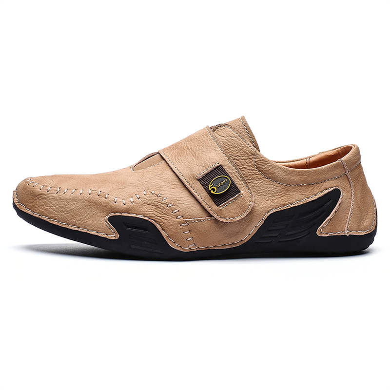 ???? Hot Sale! Limited Stock! ??????Men's Outdoor Casual Low-Top Soft Leather Velcro Easy On/Off Shoes
