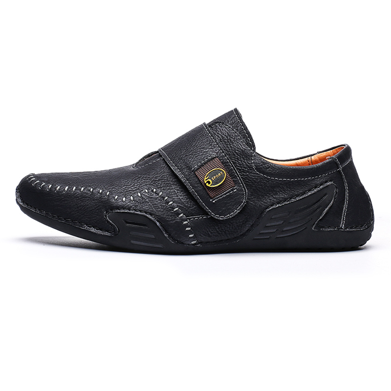 ???? Hot Sale! Limited Stock! ??????Men's Outdoor Casual Low-Top Soft Leather Velcro Easy On/Off Shoes