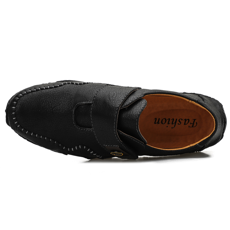 ???? Hot Sale! Limited Stock! ??????Men's Outdoor Casual Low-Top Soft Leather Velcro Easy On/Off Shoes