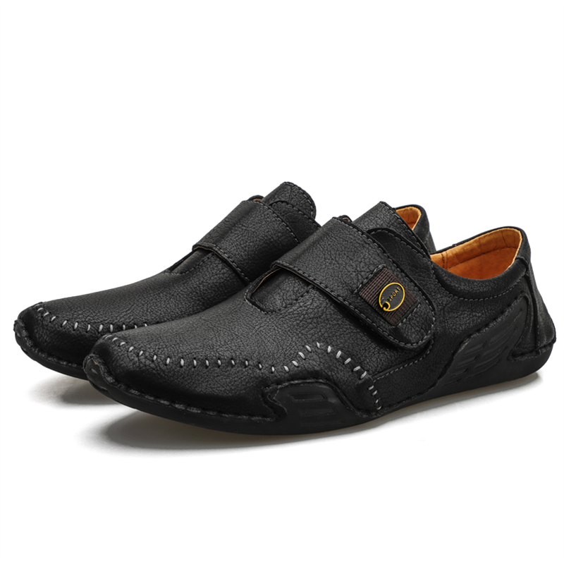 ???? Hot Sale! Limited Stock! ??????Men's Outdoor Casual Low-Top Soft Leather Velcro Easy On/Off Shoes
