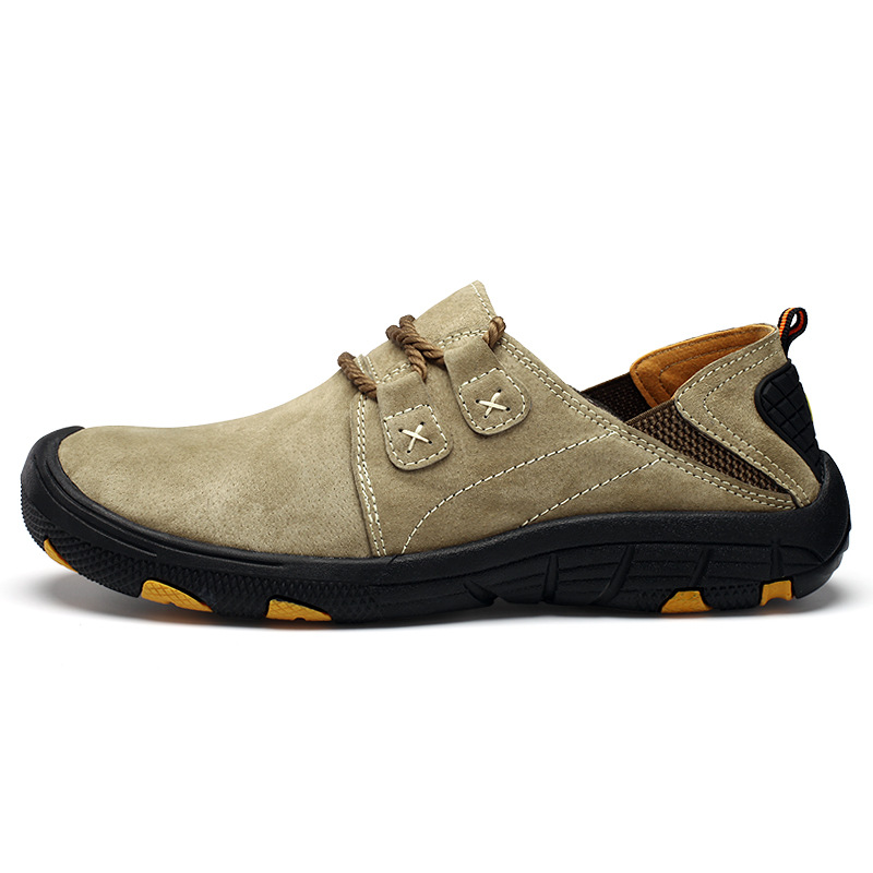 Genuine Leather Men's Hiking Shoes Casual Outdoor Trekking Walking Sneakers