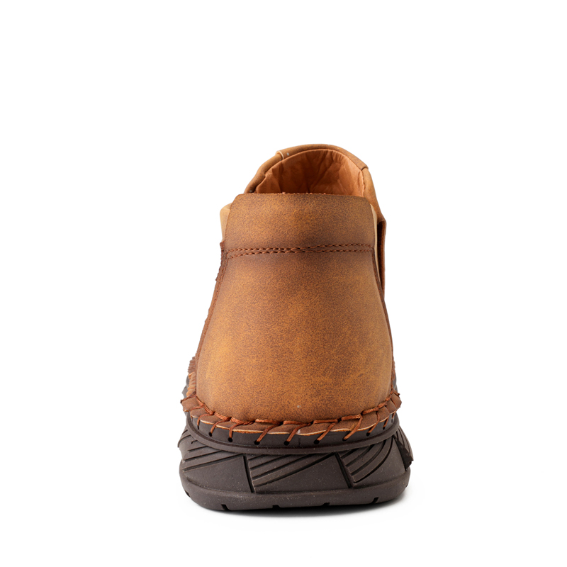 Men's Casual Leather Hand-Stitched Comfortable Non-Slip Slip-On Driving Shoes