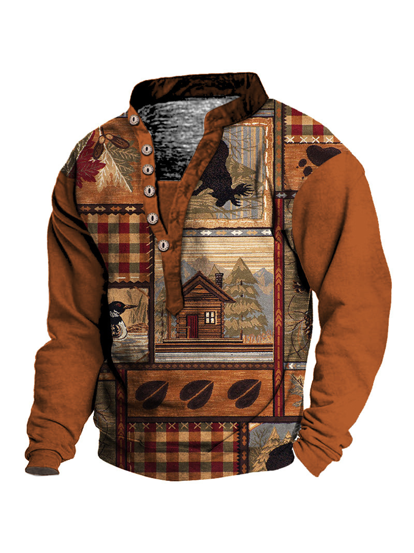 Men's Casual Zipper Pullover Long-sleeved Sweatshirt