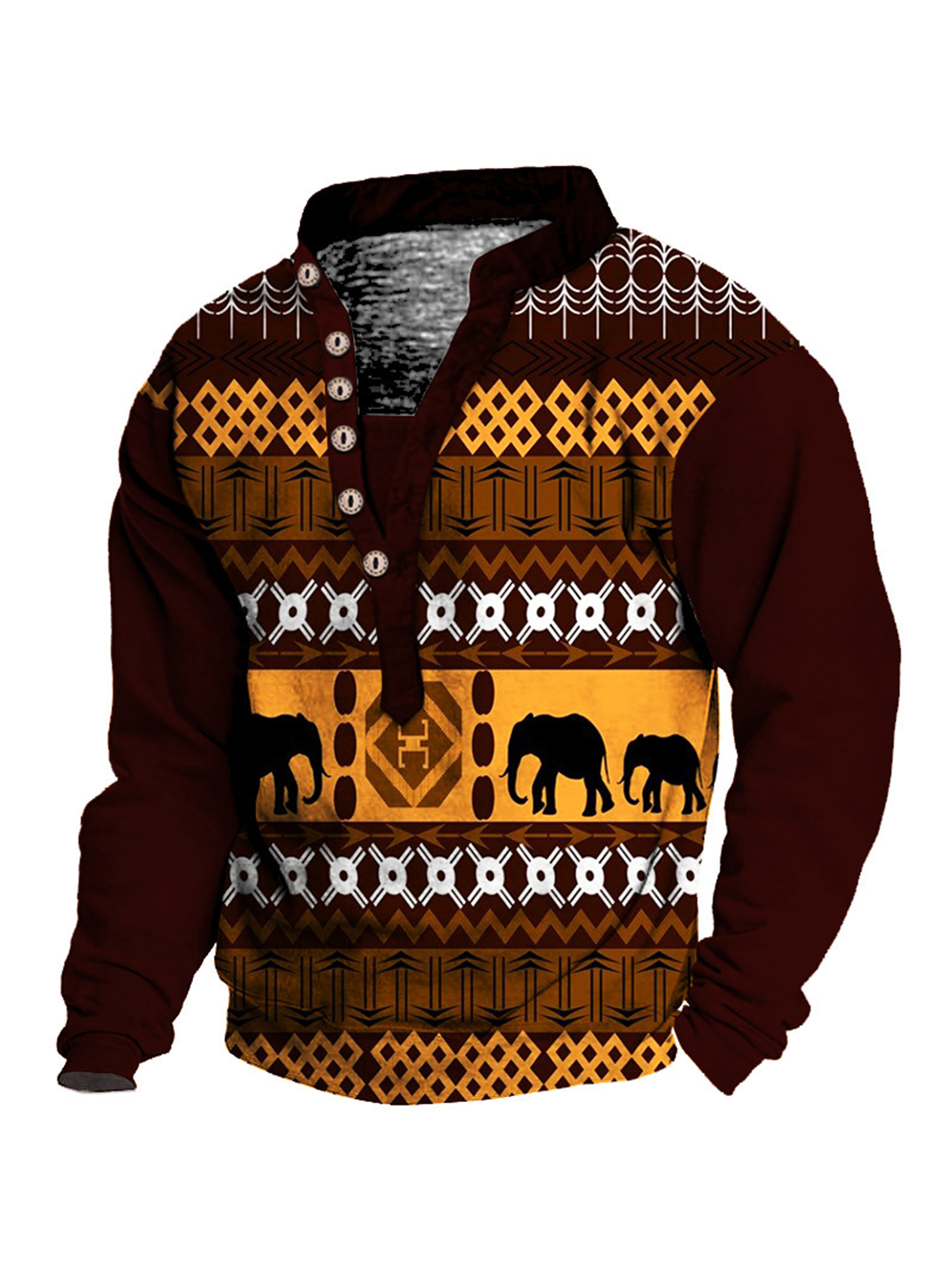 Men's Casual Zipper Pullover Long-sleeved Sweatshirt