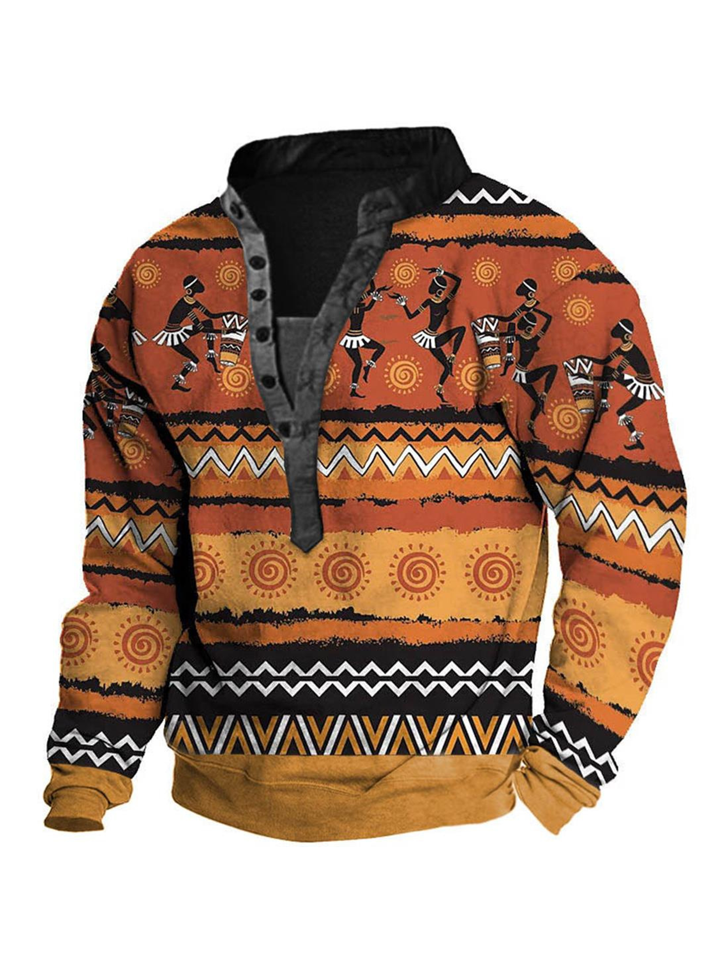 Men's Casual Zipper Pullover Long-sleeved Sweatshirt