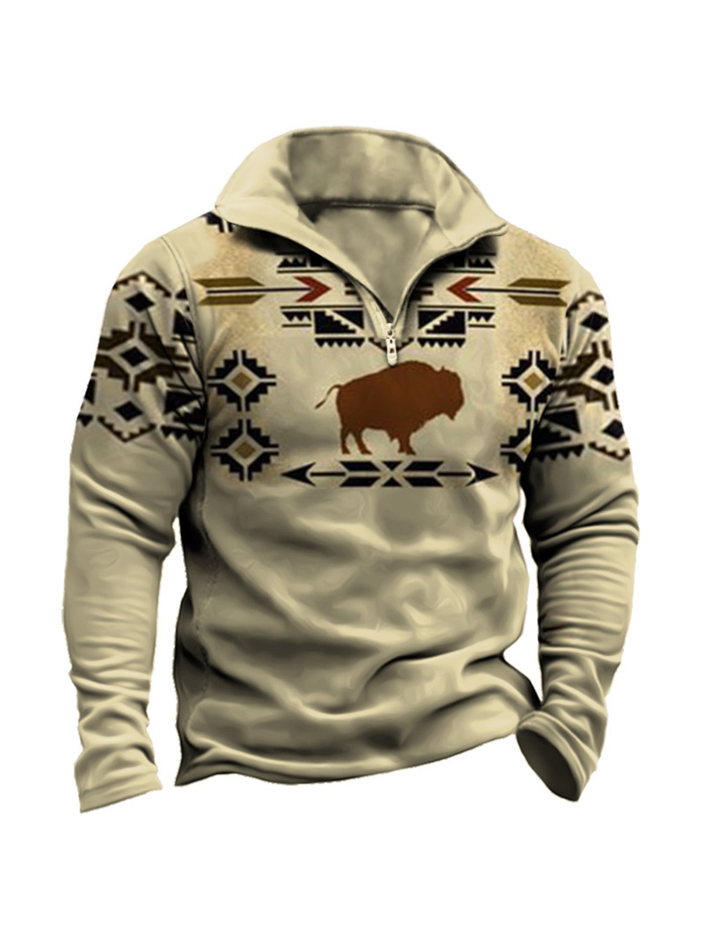 Men's 3D Digital Printed Half-zip Sweatshirt