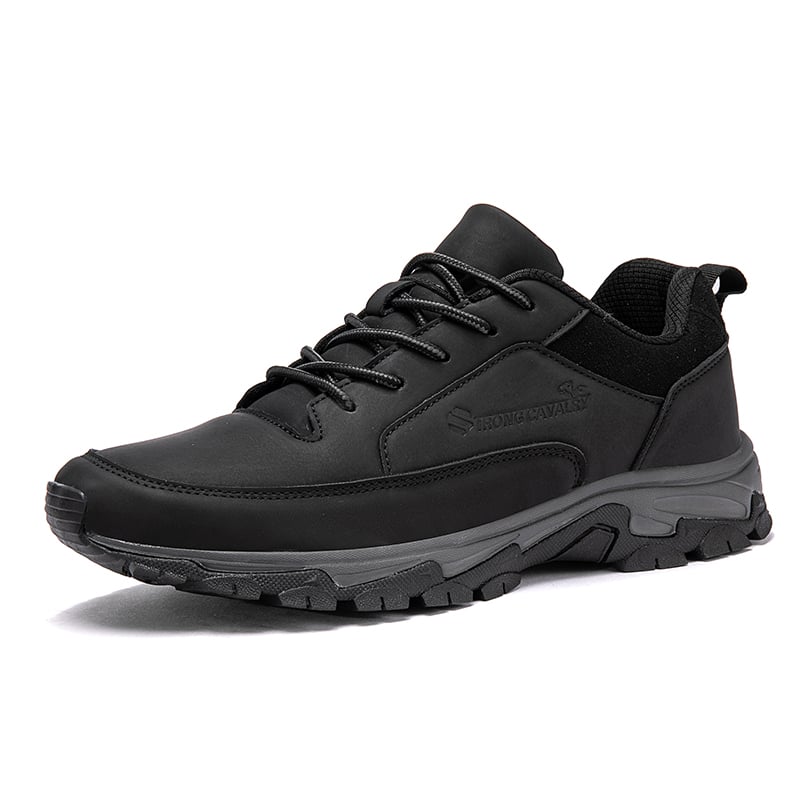 Comfortable men's leather orthopedic sneakers - with arch support and shock absorption