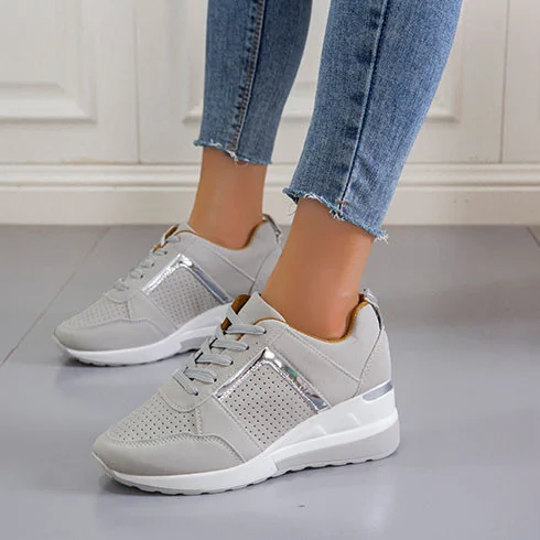 Orthopedic New Women Sneakers Lace-up Wedge Sport Design