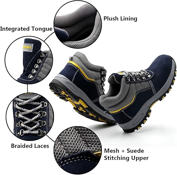 Men's Arch Support & Breathable and Light & Non-Slip Leather Boots - Proven Plantar Fasciitis, Foot and Heel Pain Relief