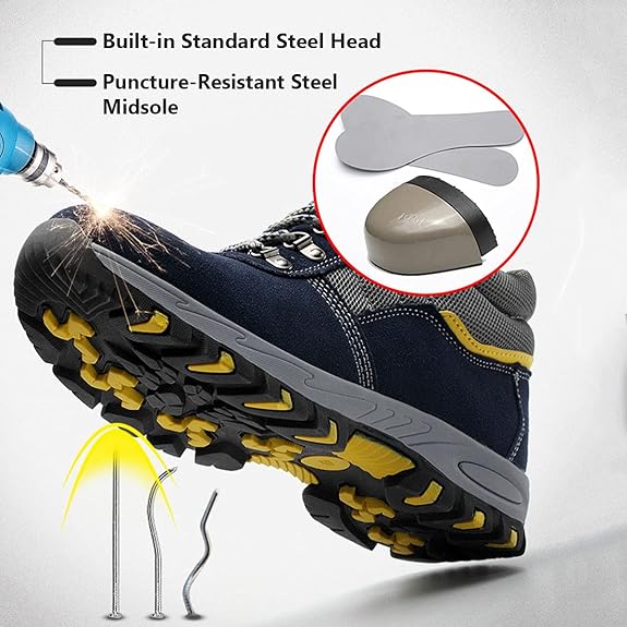 Men's Arch Support & Breathable and Light & Non-Slip Leather Boots - Proven Plantar Fasciitis, Foot and Heel Pain Relief