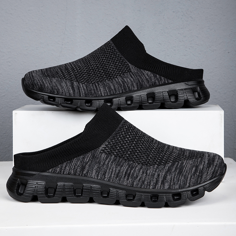 MEN'S SUMMER CASUAL FLYING WOVEN BREATHABLE HALF SLIPPERS