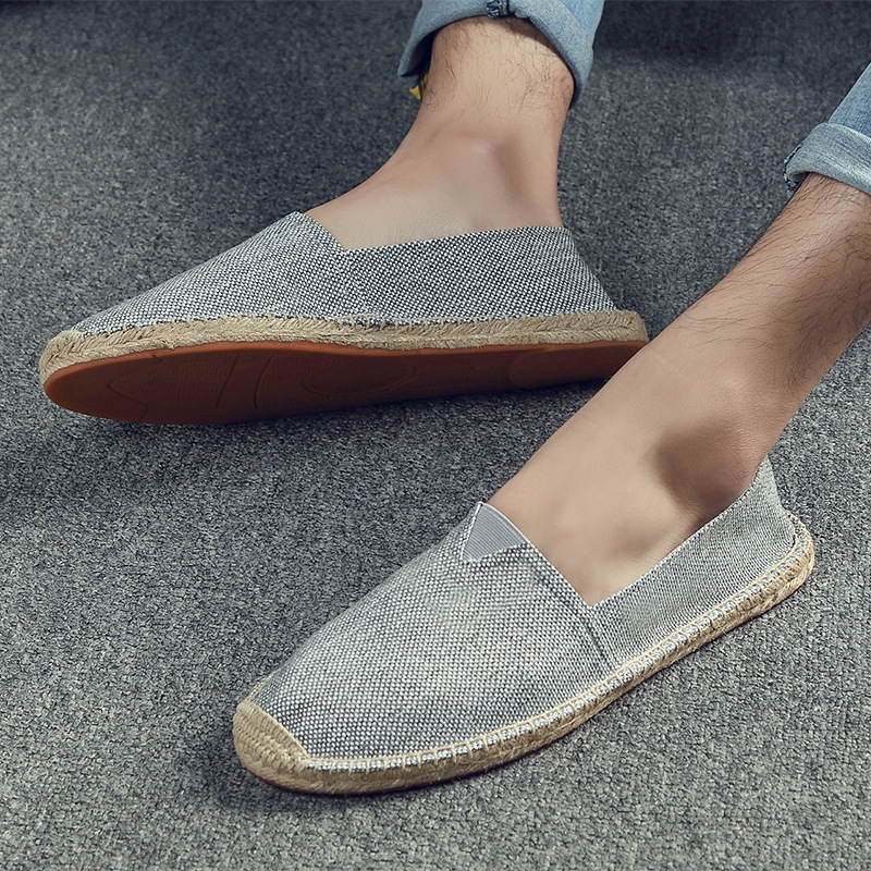 Vacation Espadrilles For Men, Canvas Slip-on Loafers with arch support