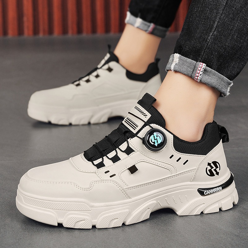 Orthopedic specialist recommended 2024 arch support leather rotary button sneakers