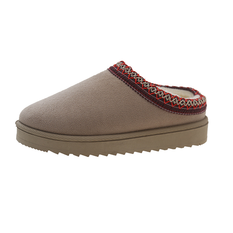 Women's Fur Lined Sandals And Platform Snow Boots - Warm And Durable Shoes For Outdoor Non Slip Comfort, Thickened Flat Soles With Winter Slippers