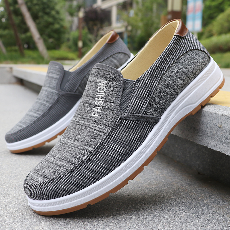 Men Canvas Shoes For Summer And Autumn With Arch Support,Breathable Fabric Upper Thick Sole Casual Sneakers