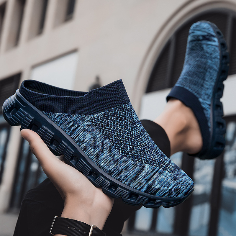 MEN'S SUMMER CASUAL FLYING WOVEN BREATHABLE HALF SLIPPERS