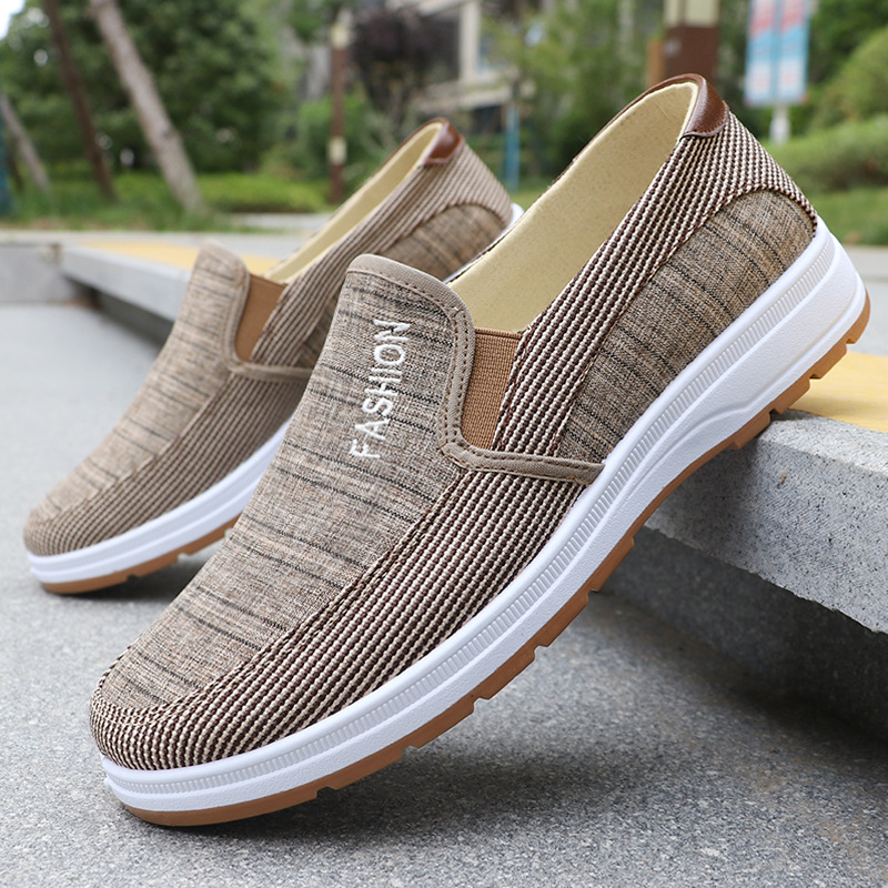 Men Canvas Shoes For Summer And Autumn With Arch Support,Breathable Fabric Upper Thick Sole Casual Sneakers
