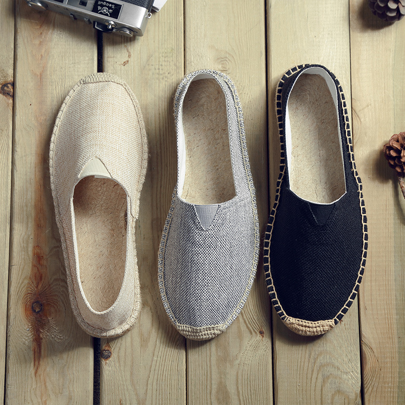 Vacation Espadrilles For Men, Canvas Slip-on Loafers with arch support