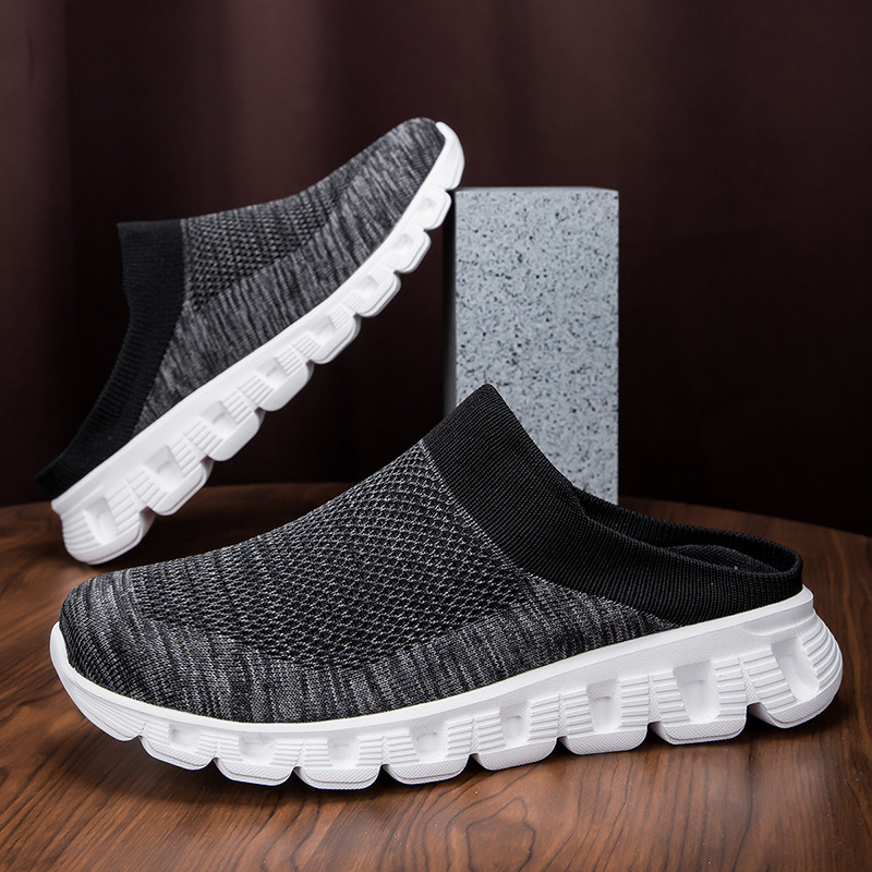 MEN'S SUMMER CASUAL FLYING WOVEN BREATHABLE HALF SLIPPERS