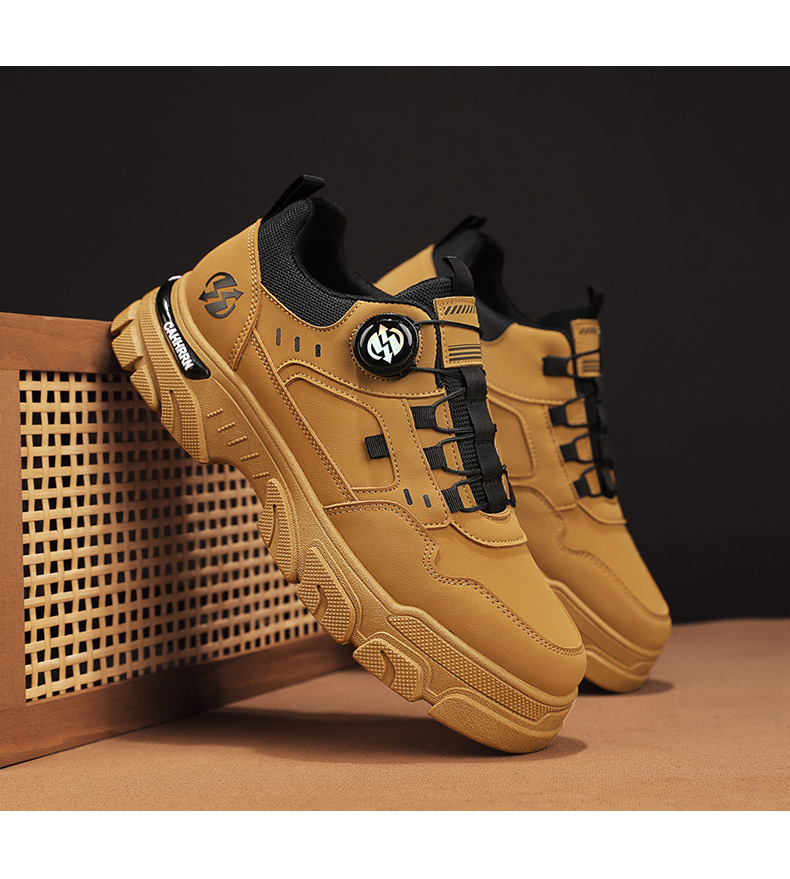 Orthopedic specialist recommended 2024 arch support leather rotary button sneakers