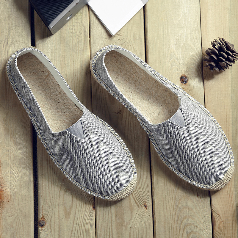 Vacation Espadrilles For Men, Canvas Slip-on Loafers with arch support