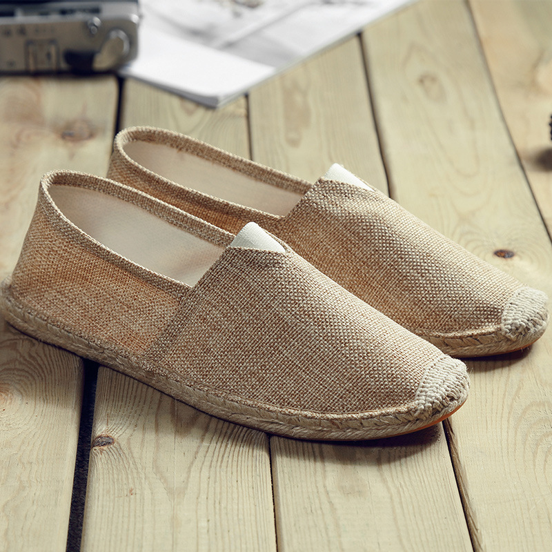 Vacation Espadrilles For Men, Canvas Slip-on Loafers with arch support