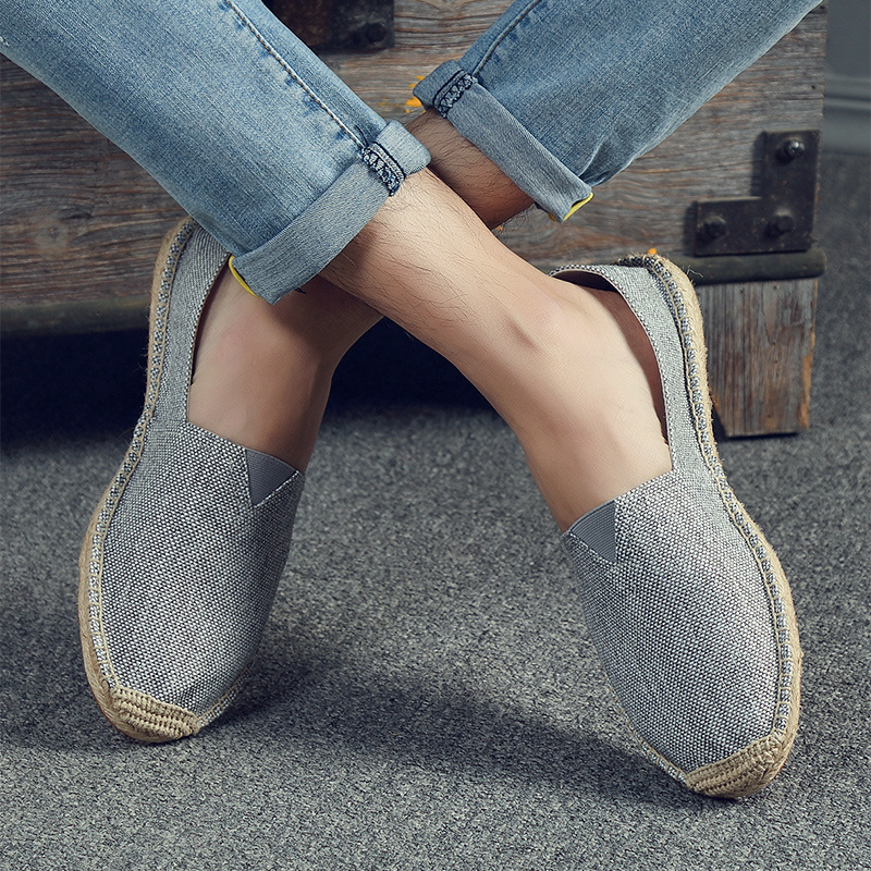 Vacation Espadrilles For Men, Canvas Slip-on Loafers with arch support