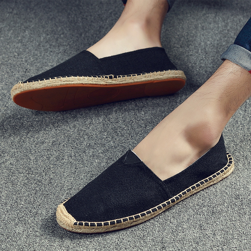Vacation Espadrilles For Men, Canvas Slip-on Loafers with arch support