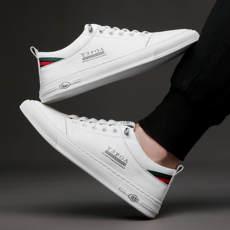 Men Cowhide Leather Sneakers Casual Slip On Walking Shoes Running Dress Shoes