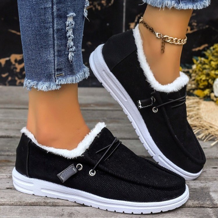 Women's Flat, Warm, Comfortable, Durable, Fleece-Lined Casual Sports Shoes