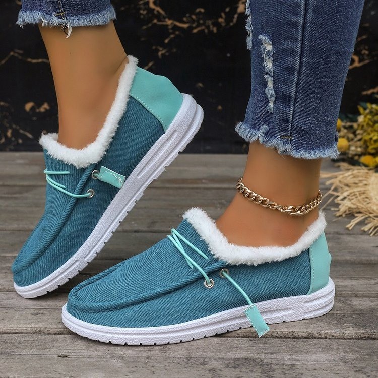 Women's Flat, Warm, Comfortable, Durable, Fleece-Lined Casual Sports Shoes