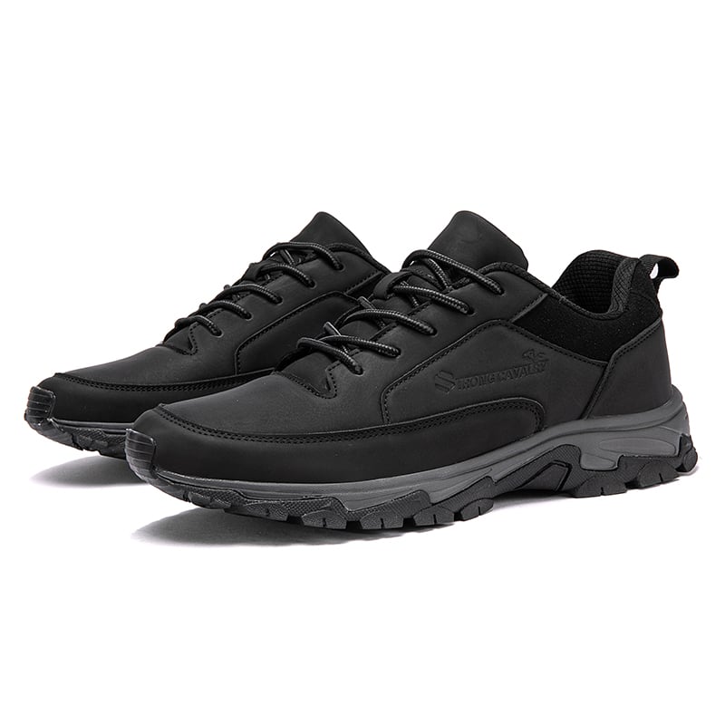 Comfortable men's leather orthopedic sneakers - with arch support and shock absorption