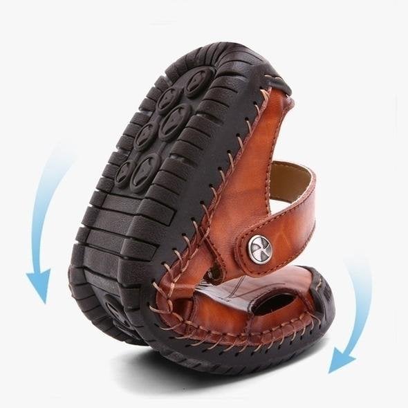 ?? Season Promotion 50%OFF - ??Large Size Soft Leather Men's Outdoor Corrective Sandals