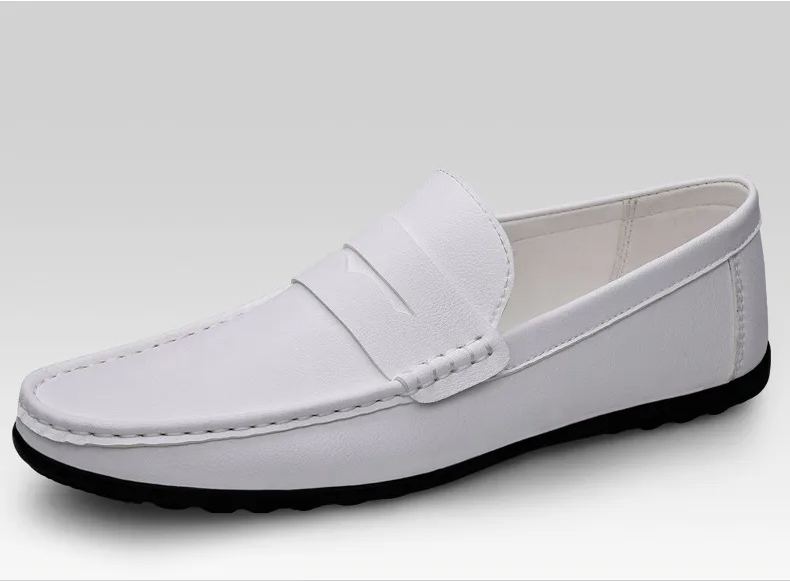 Luxury Men Leather Penny Loafers, Casual Straw Woven-Style Slip-On Flat Shoes With Convenient Elastic Band, Formal Shoes For Daily Wear, Wedding, Banquet, Office, Business Occasions In Spring And Autumn