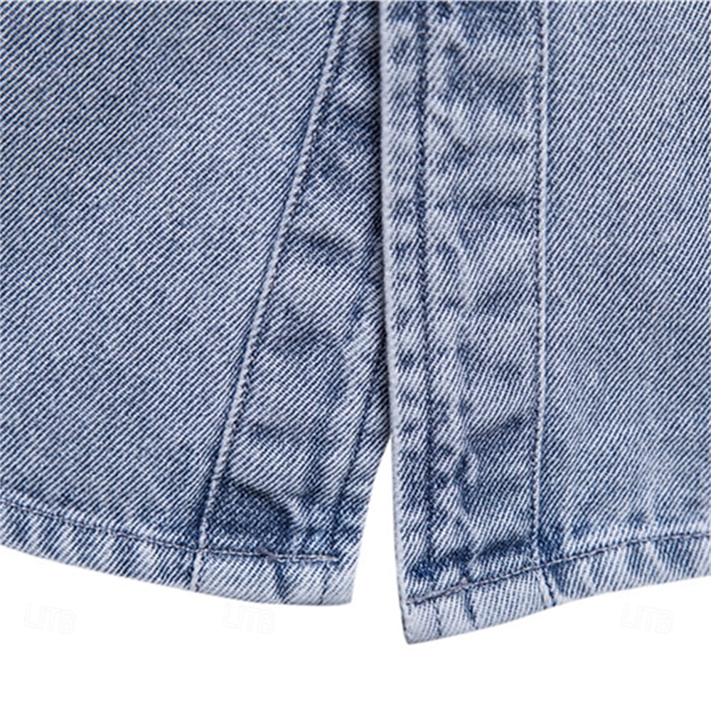 100% Cotton Denim Shirts Men Casual Solid Color Thick Long Sleeve Shirt for Men Spring High Quality Jeans Male Shirt 2024 - $39.99 &ndash;P5