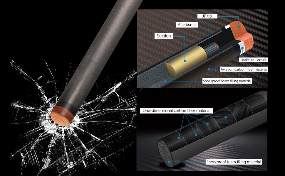 KL-08 Carbon Fiber Pool Cue Stick Professional Billiards Cue