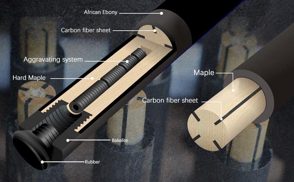 KL-08 Carbon Fiber Pool Cue Stick Professional Billiards Cue