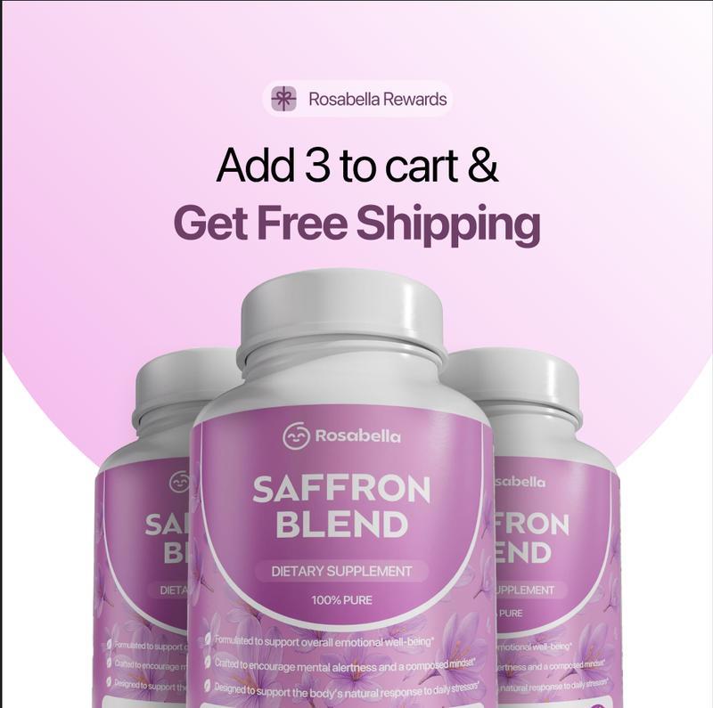 Rosabella Saffron Supplement [88mg] for Mental Clarity, Digestion, Positive Mood & Blue Light Eye Health - Vegan
